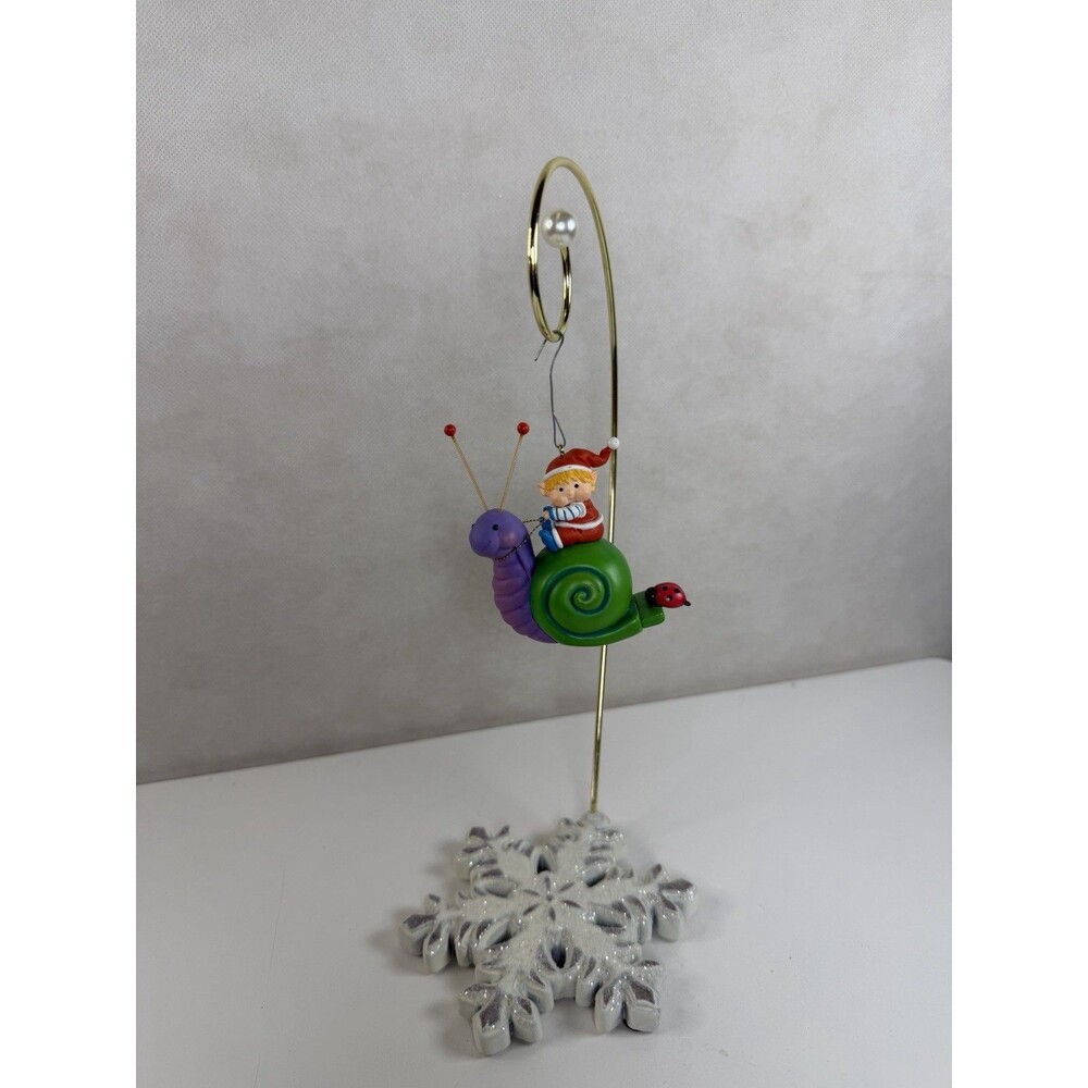 2002 Hallmark Keepsake Christmas Growth Chart Snail Elf Ornament Excellent